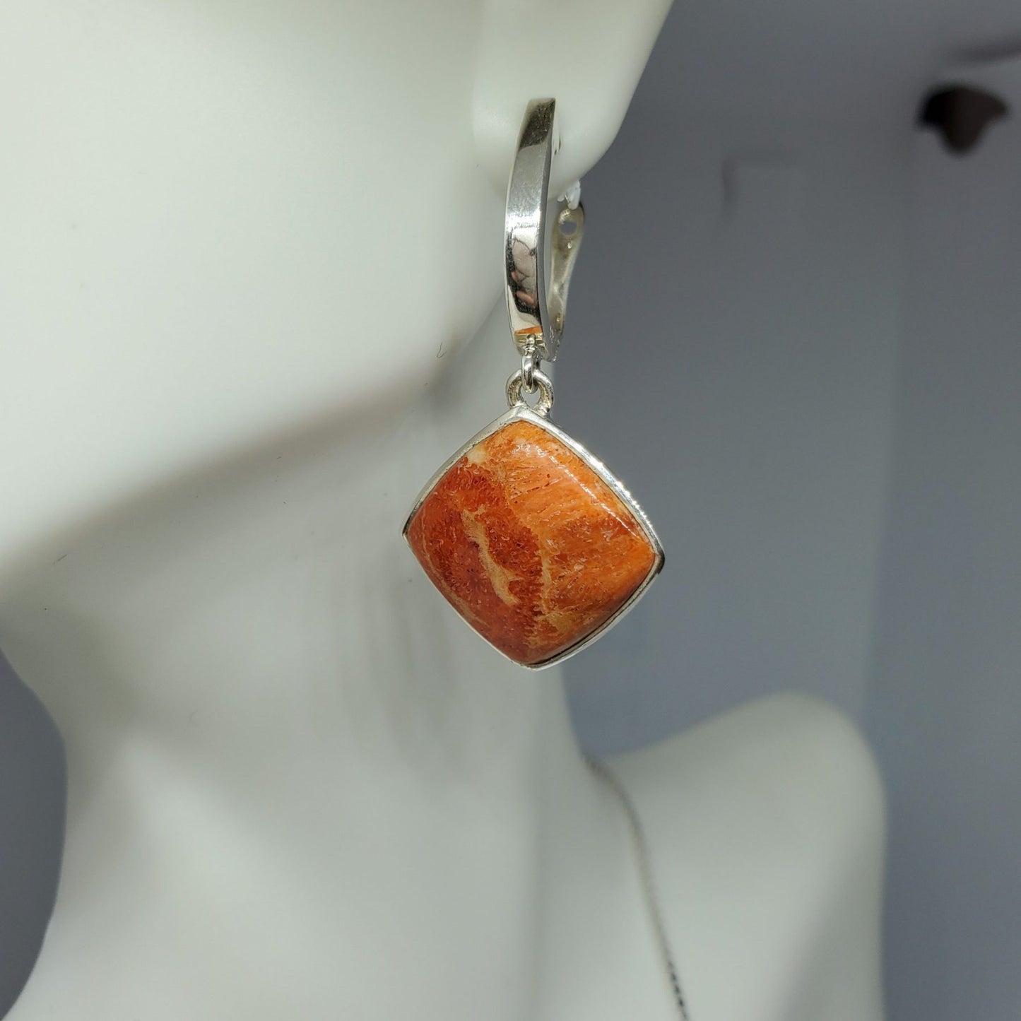 Sponge Coral Pendant with matching dangle earrings