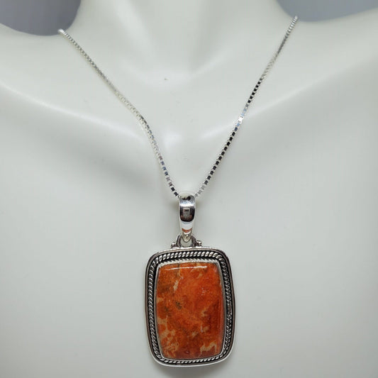 Sponge Coral Pendant with matching dangle earrings