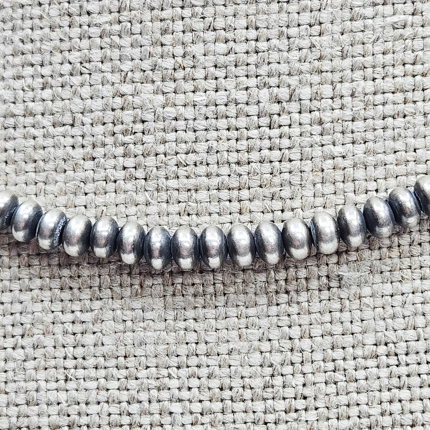 Navajo Silver Bead Necklace 18"