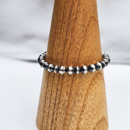 7" Navajo silver bead bracelet