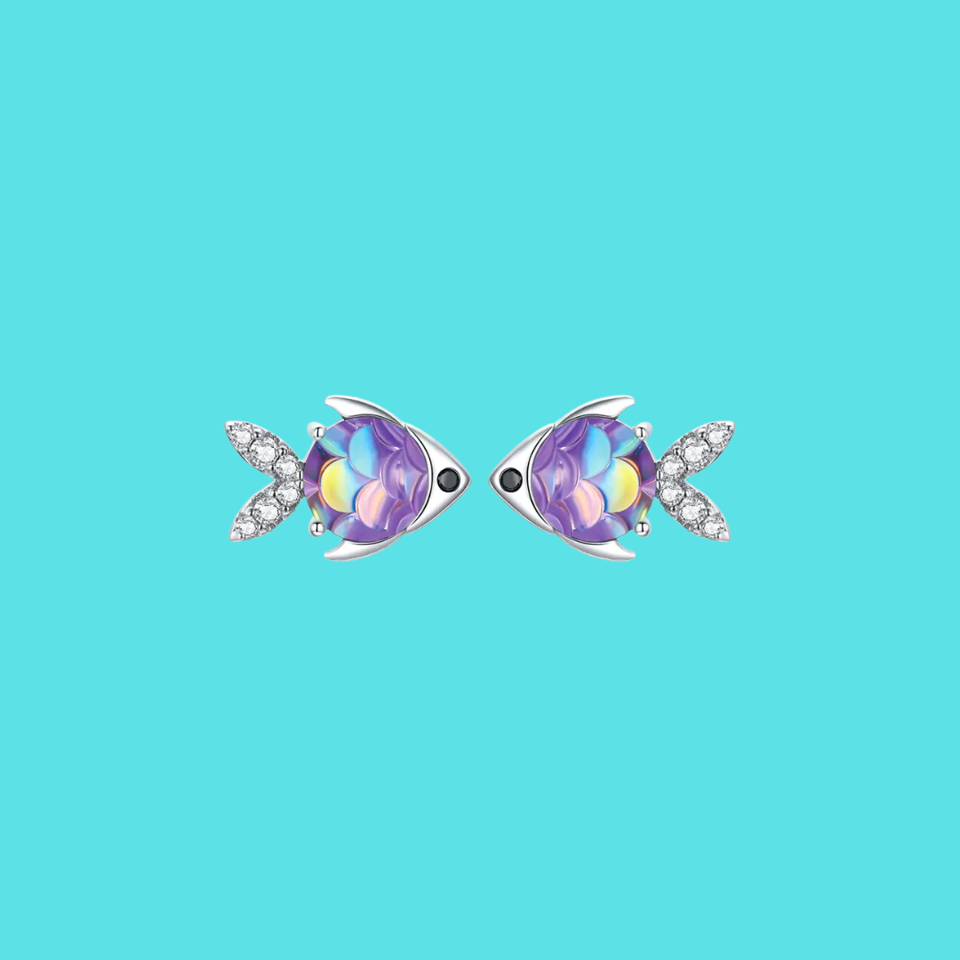 Happy Little Fish Stud Earrings