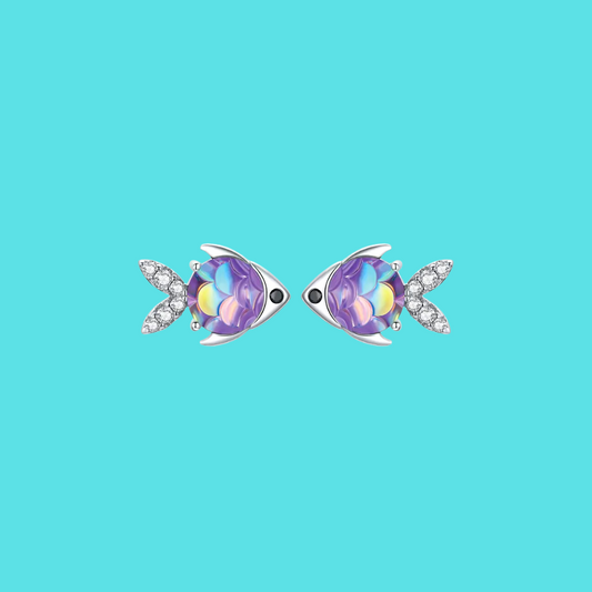 Happy Little Fish Stud Earrings