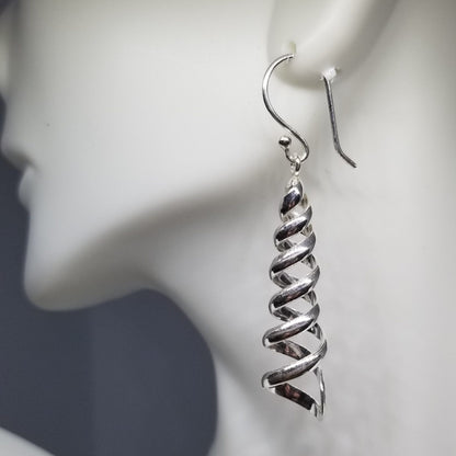 Silver Spiral Dangle Earring