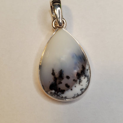 Dendrite Agate Teardrop Pendant