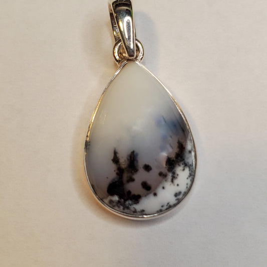 Dendrite Agate Teardrop Pendant