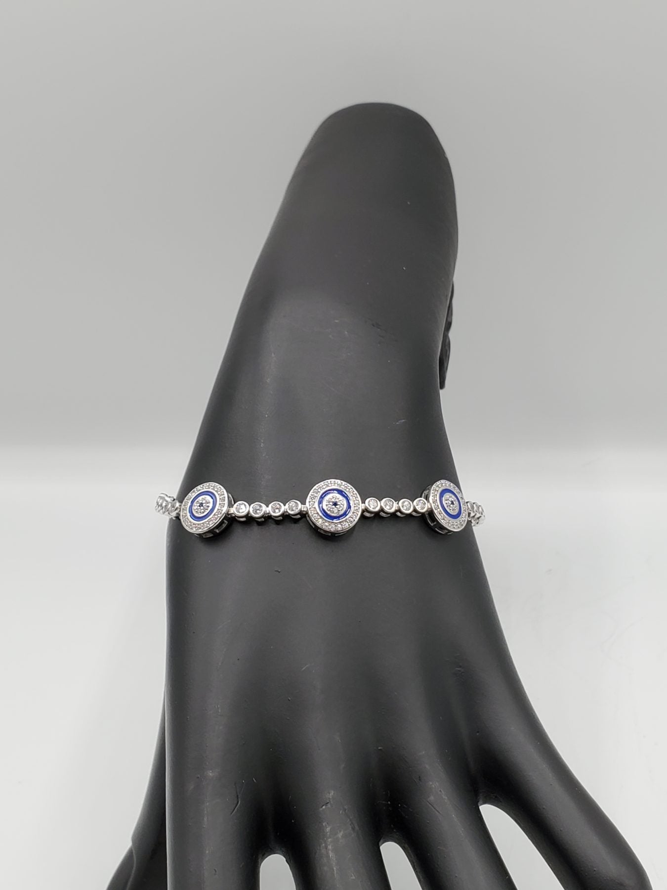 .925 Sterling silver lucky eye tennis bracelet