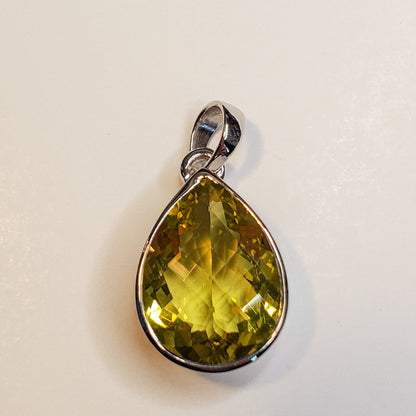 Pear Shaped Lemon Topaz Pendant