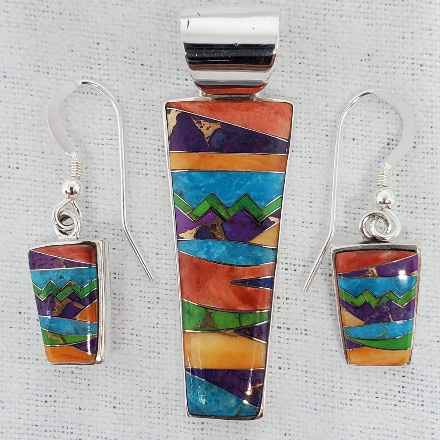 Multi Gemstone Pendant and Earring Gift Set