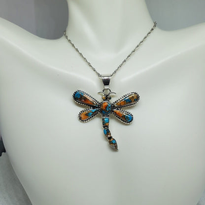 Spiny Turquoise Dragonfly Pendant