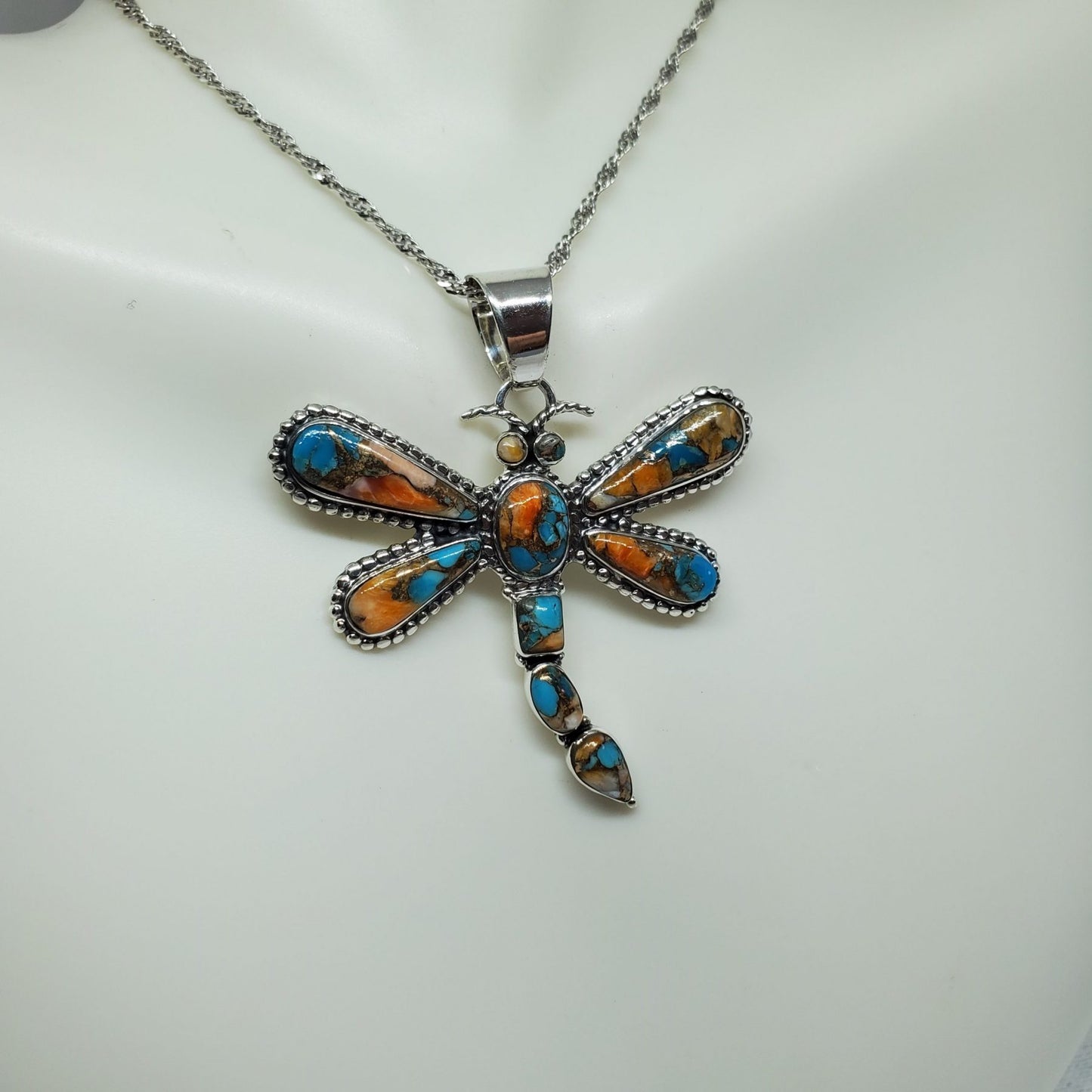 Spiny Turquoise Dragonfly Pendant