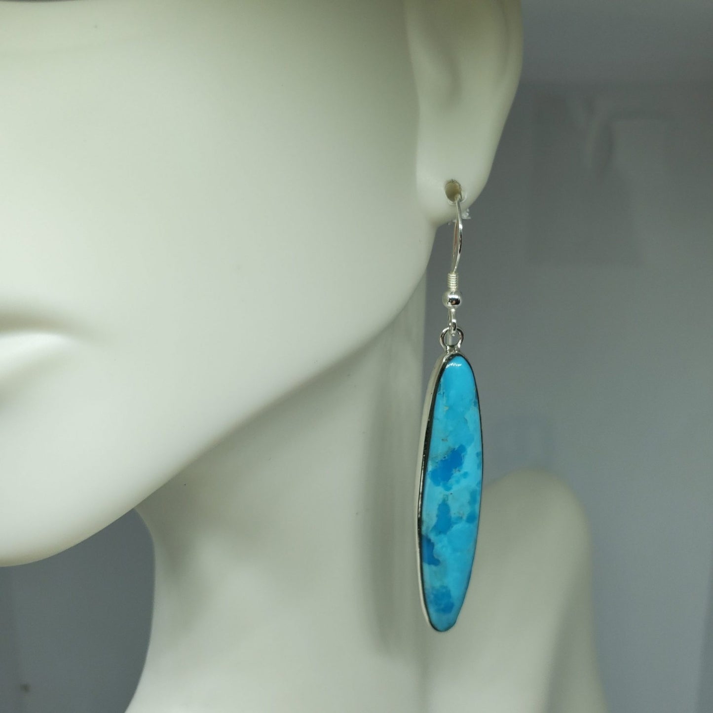 Sterling Silver Turquoise Drop Dangle Earrings