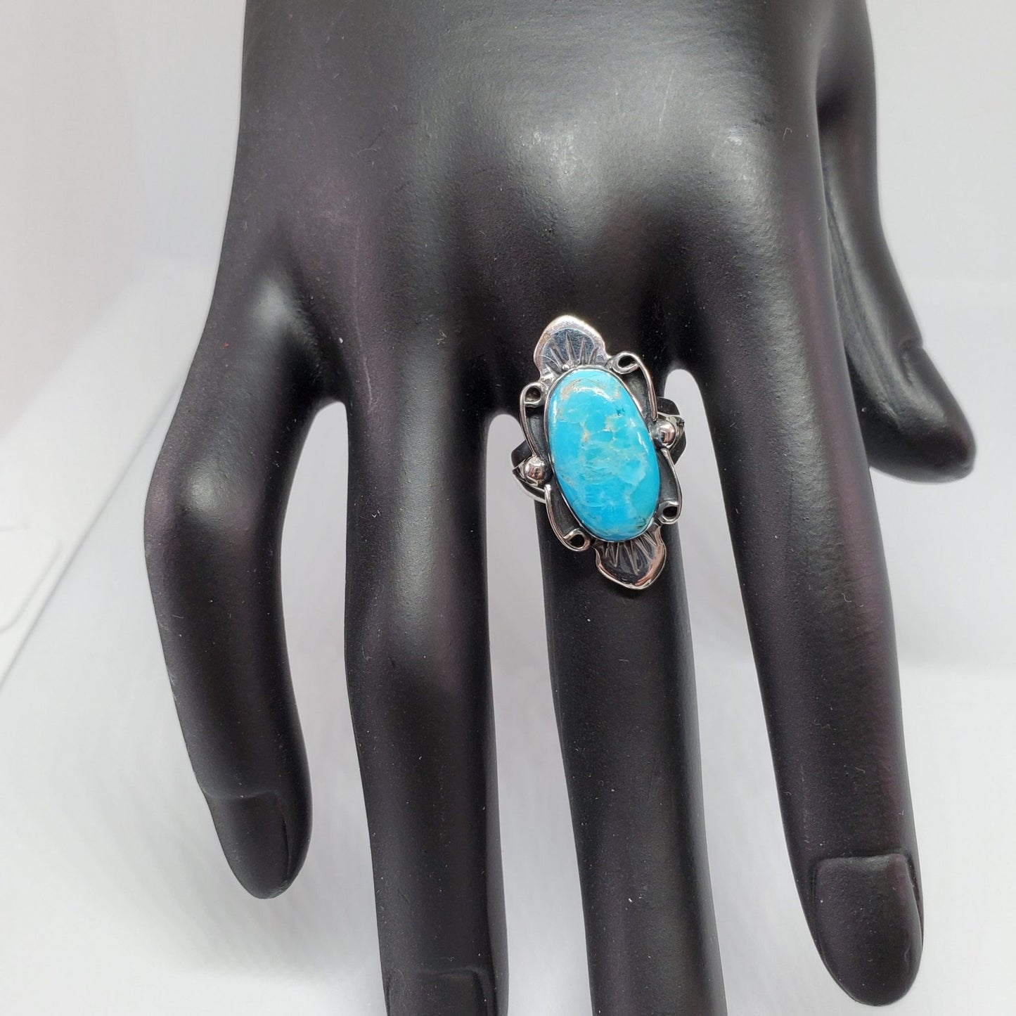 Blue Turquoise Sterling Silver Ring