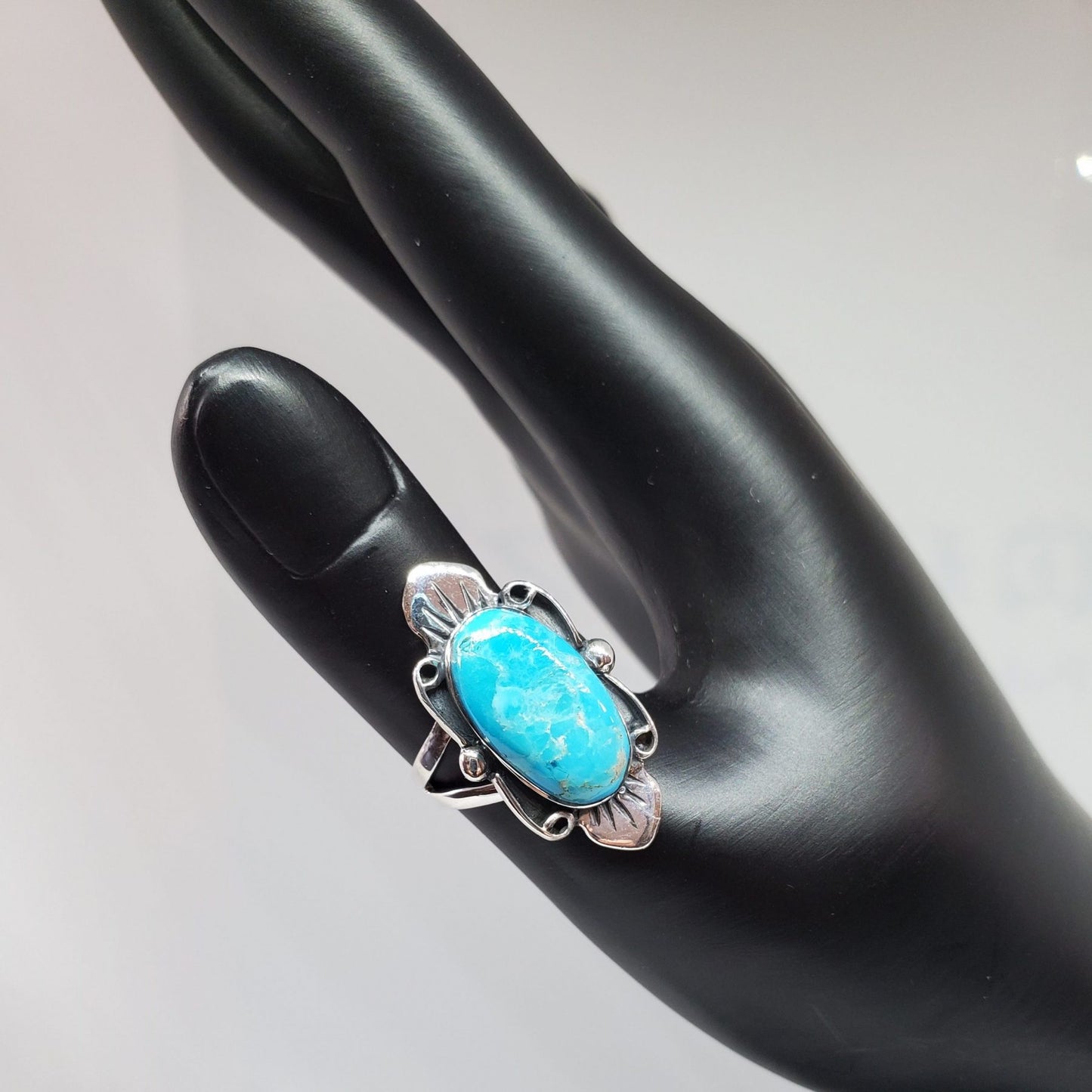 Blue Turquoise Sterling Silver Ring