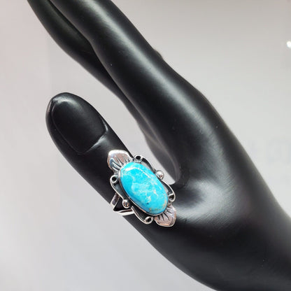 Blue Turquoise Sterling Silver Ring