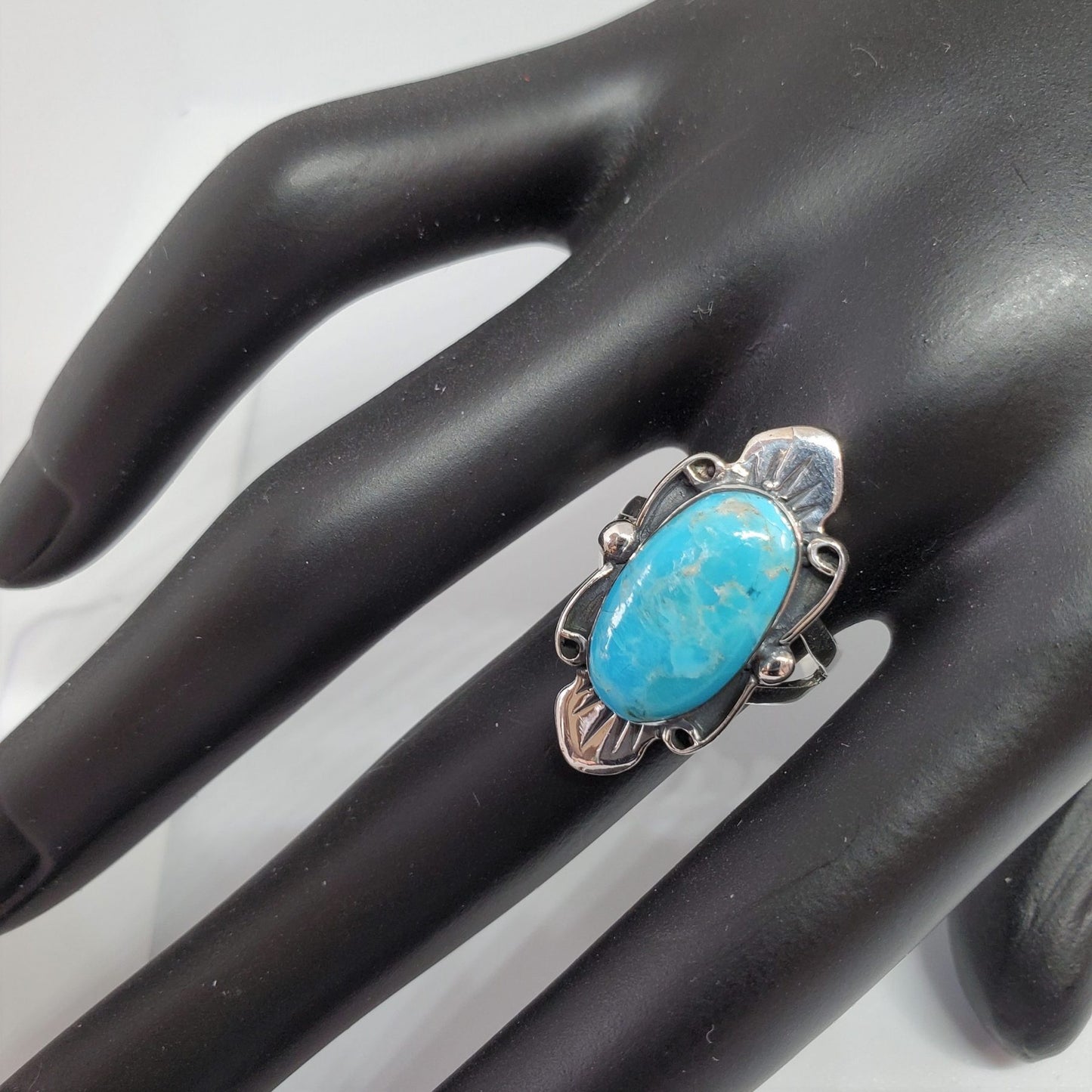 Blue Turquoise Sterling Silver Ring