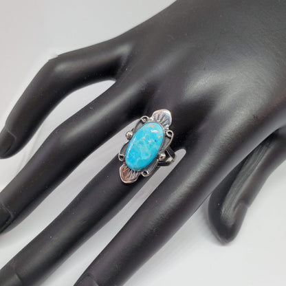 Blue Turquoise Sterling Silver Ring