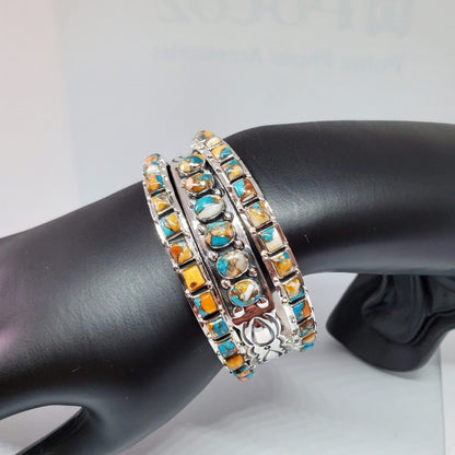 Spiny Turquoise Sterling Silver Bracelet