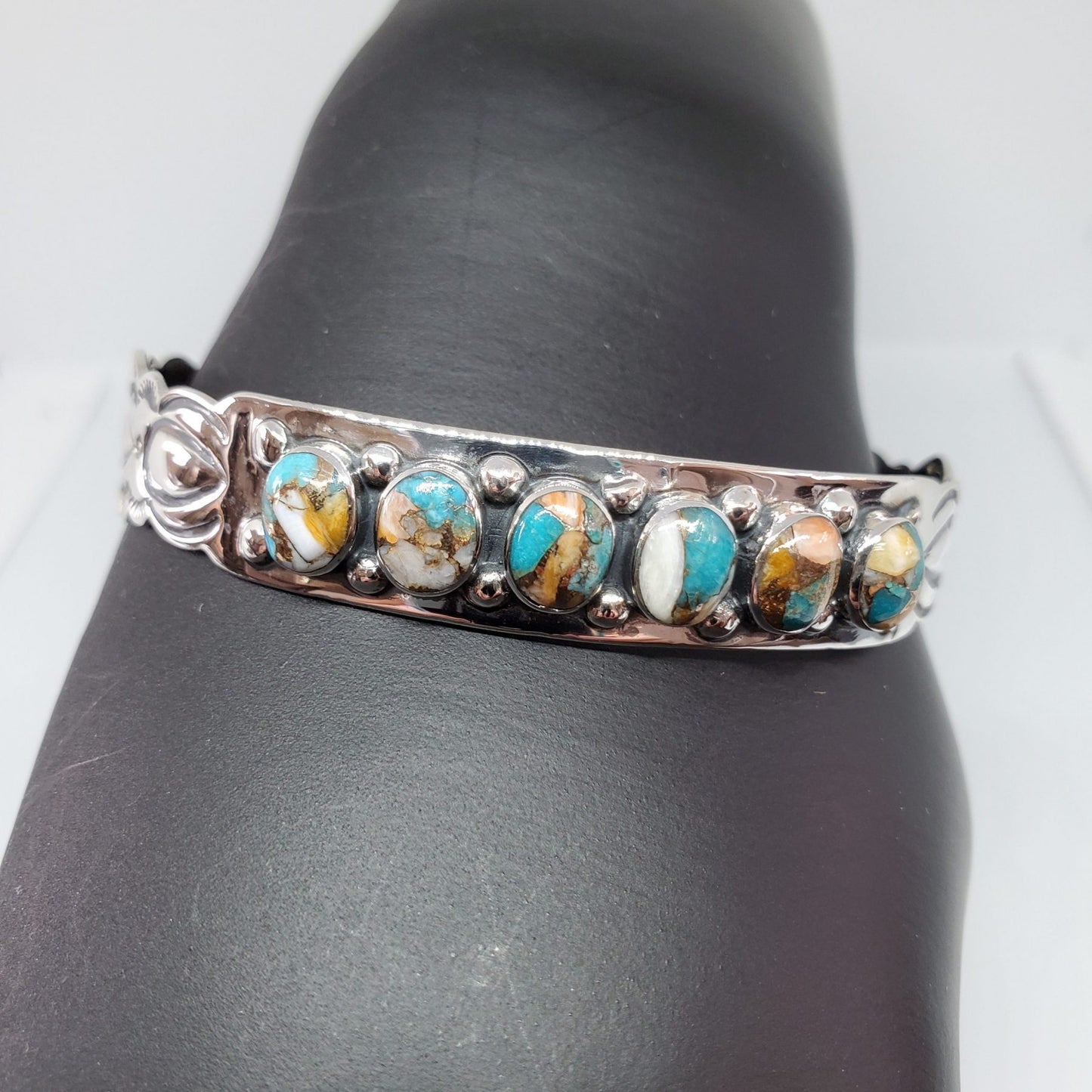 Spiny Turquoise Sterling Silver Bracelet