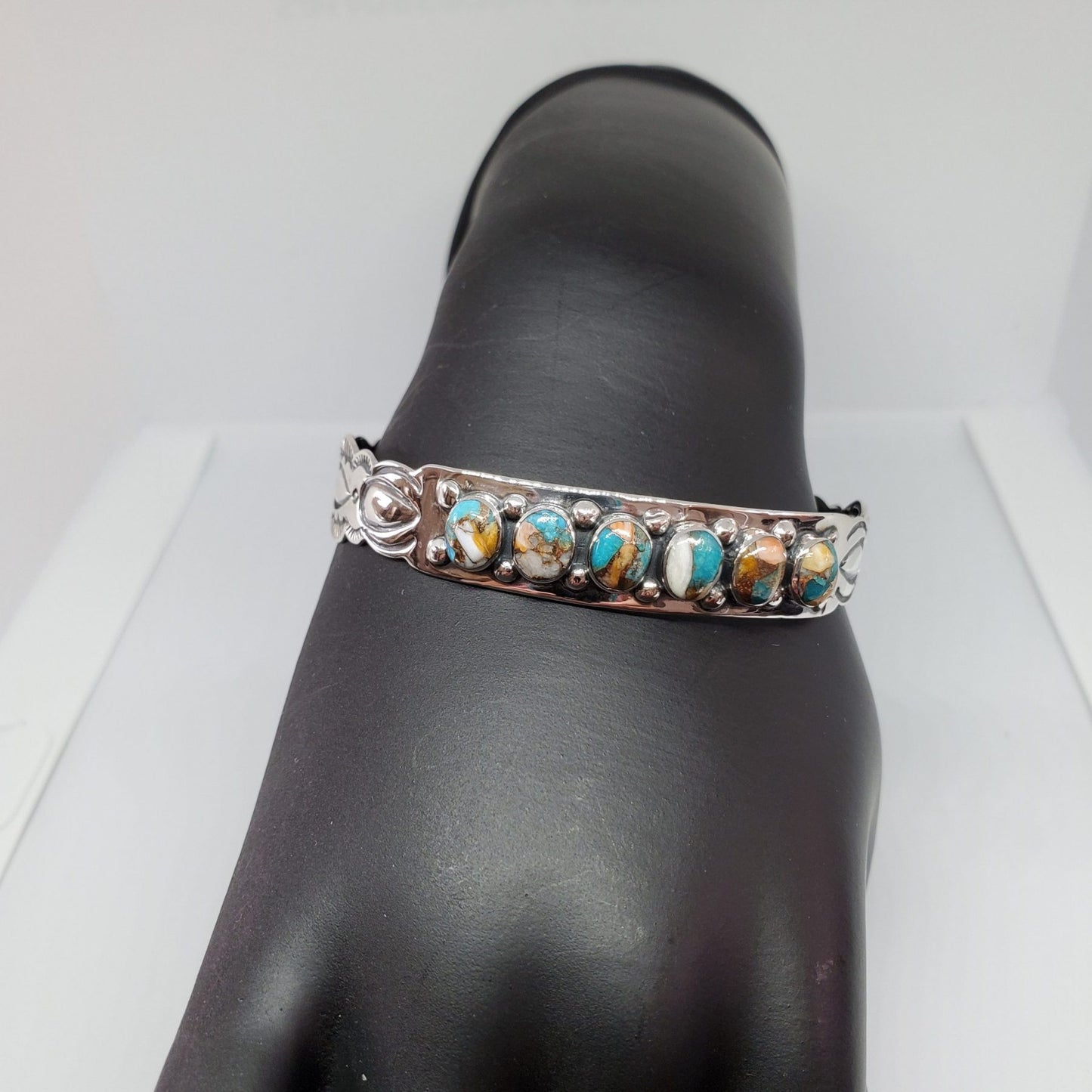 Spiny Turquoise Sterling Silver Bracelet