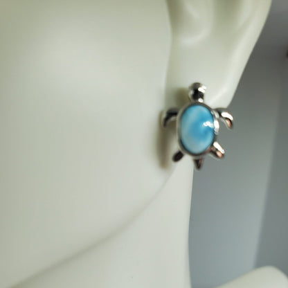 Larimar Turtle Pendant and Earring Gift Set