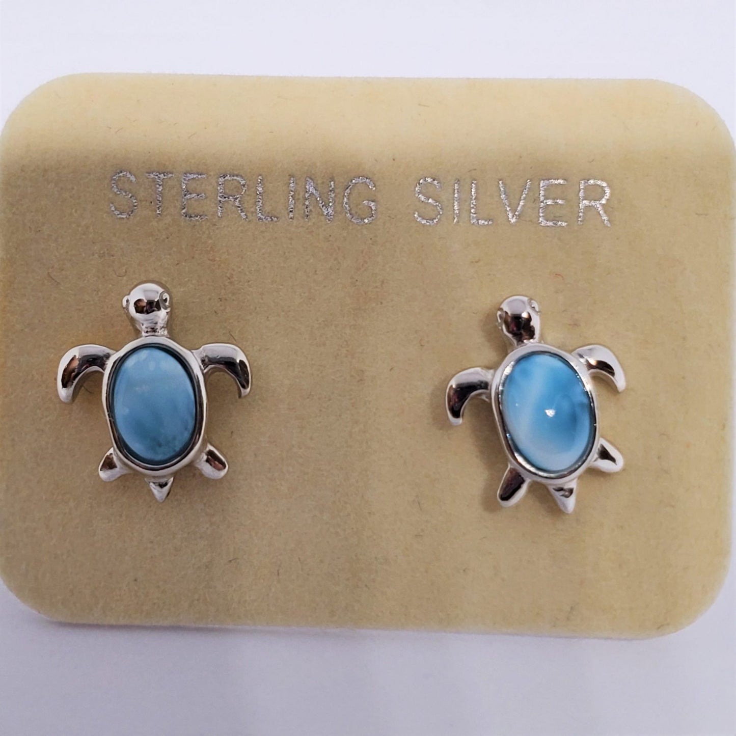 Larimar Turtle Pendant and Earring Gift Set