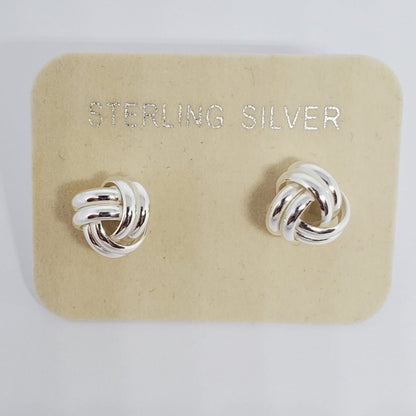 Love Knot Trendy Stud Earring in .925 Sterling Silver.