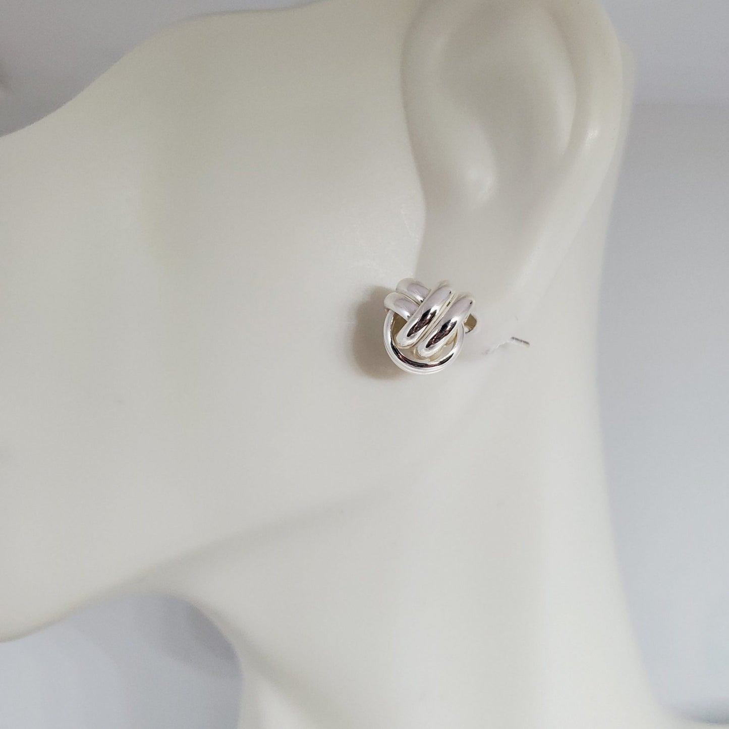 Love Knot Trendy Stud Earring in .925 Sterling Silver.