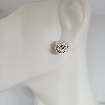 Love Knot Trendy Stud Earring in .925 Sterling Silver.