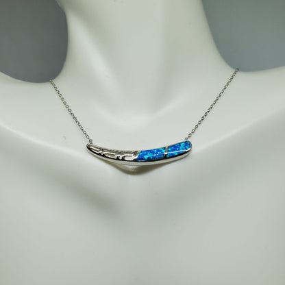 Minimalist Blue Opal Design Necklace