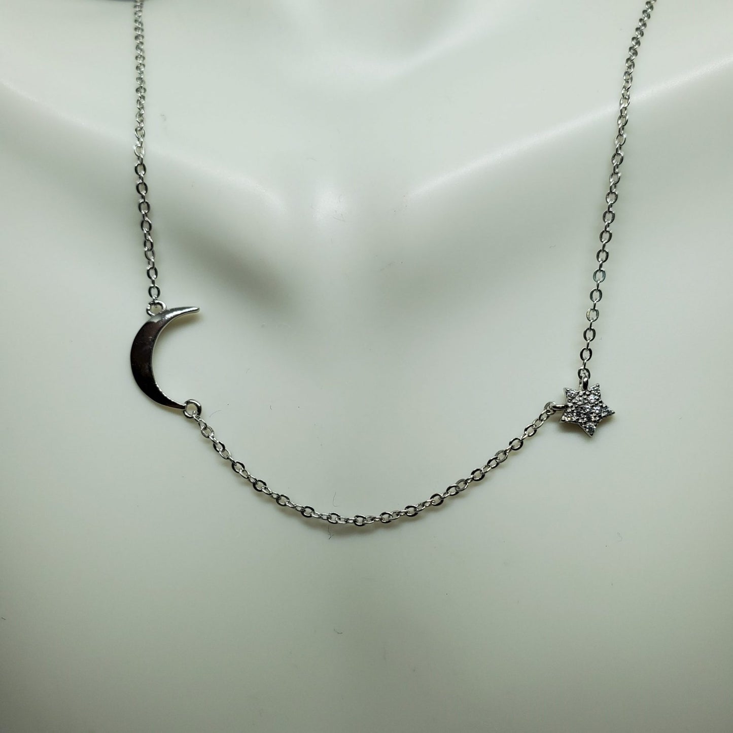 Minimalist Star Moon Celestial Necklace