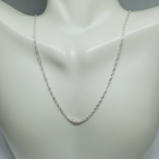 20" Singapore Chain .925 Solid Sterling Silver.