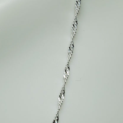 20" Singapore Chain .925 Solid Sterling Silver.