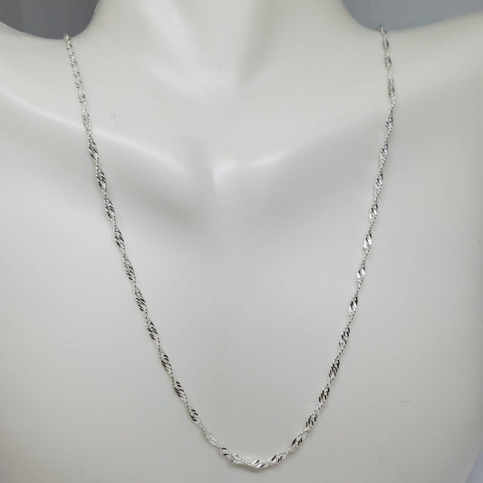 24" Singapore Chain .925 Solid Sterling Silver.