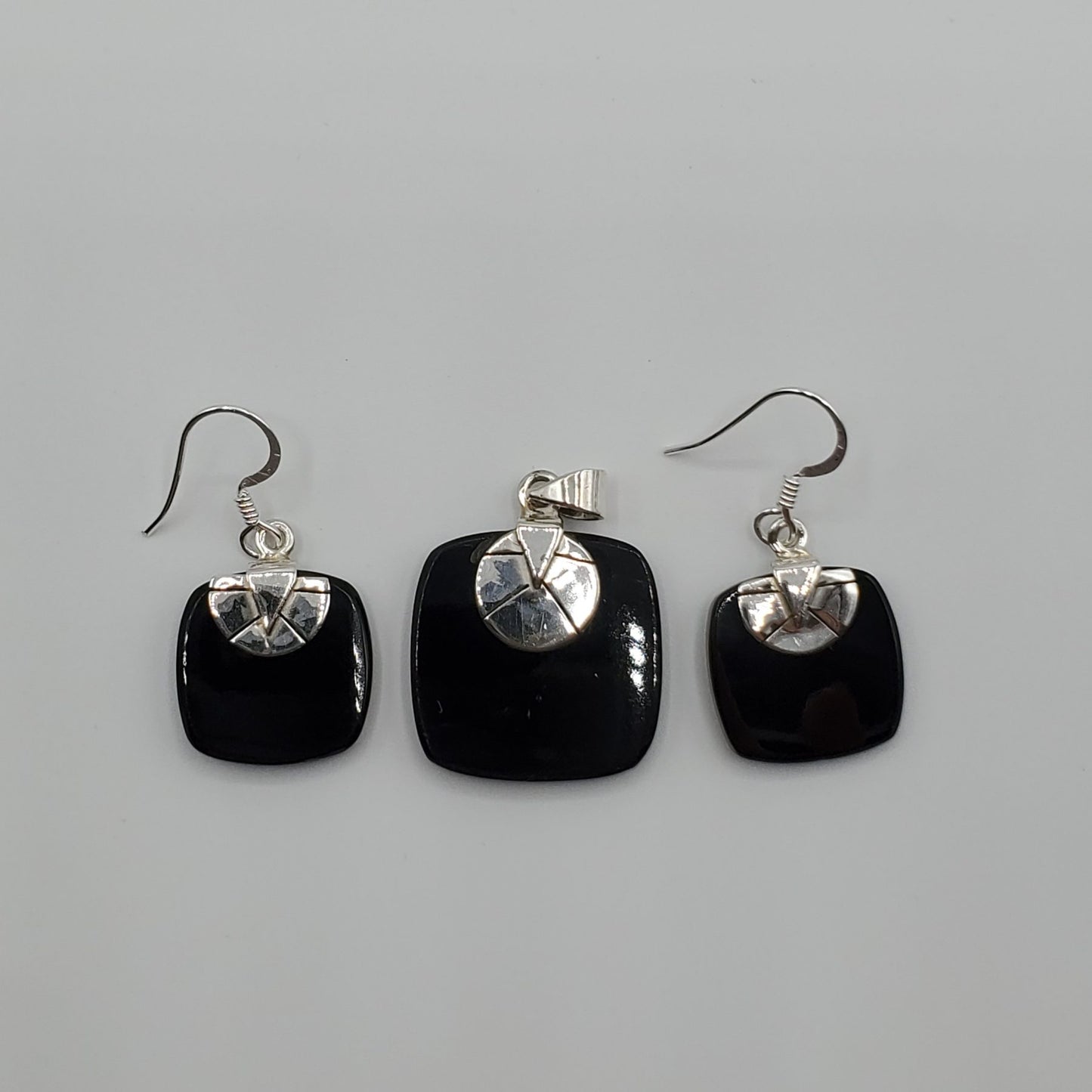 Sterling Silver Black Onyx pendant and earring gift set