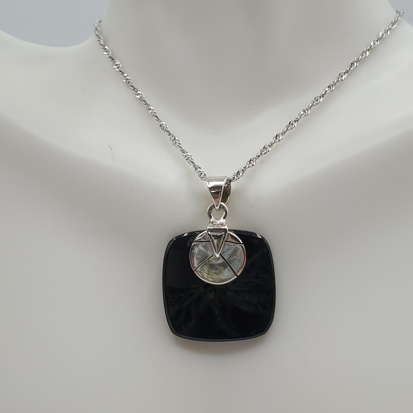 Sterling Silver Black Onyx pendant and earring gift set