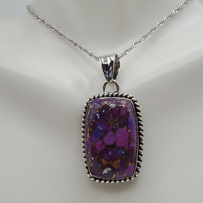 Mohave Purple Copper Turquoise pendant, earring and ring set.