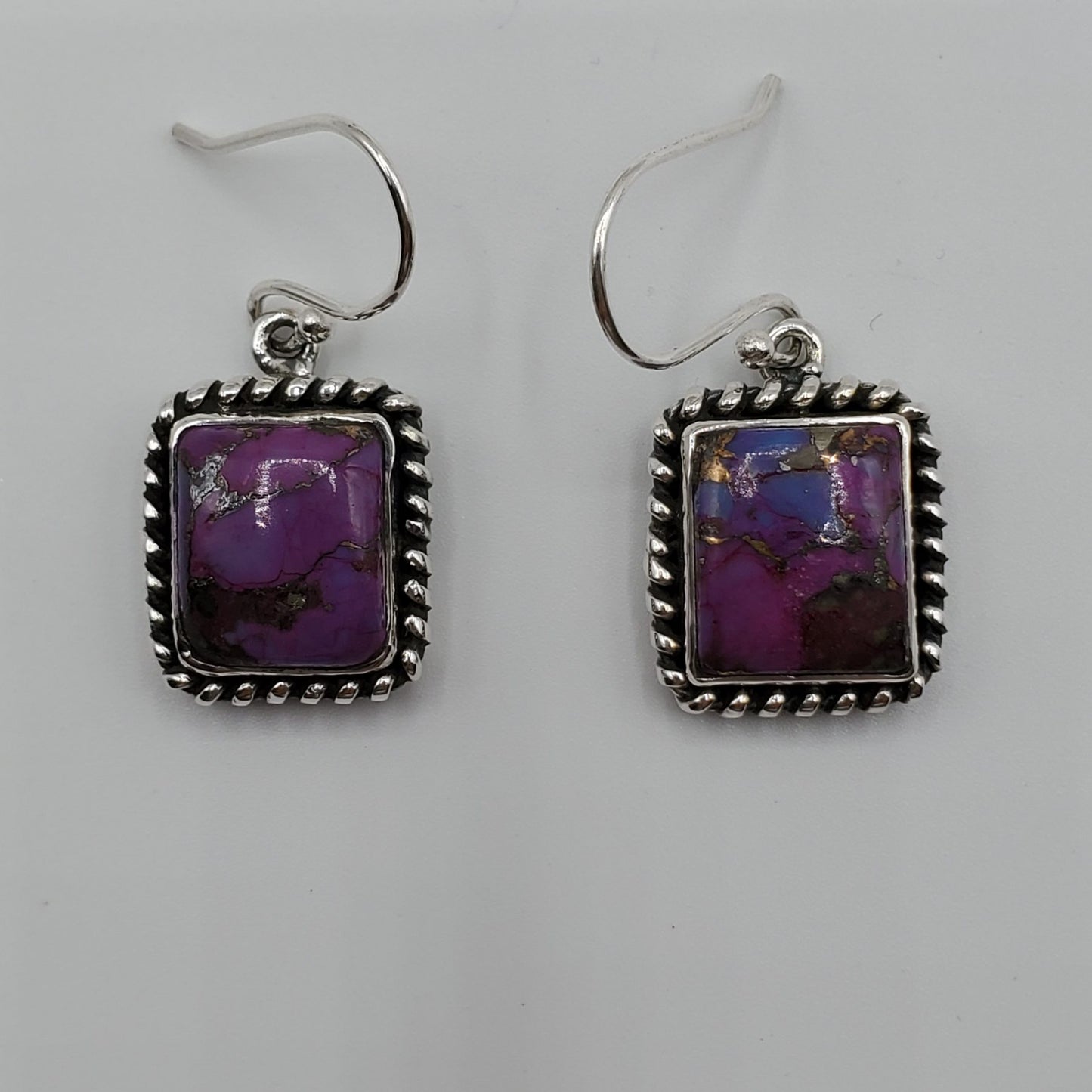 Mohave Purple Copper Turquoise pendant, earring and ring set.