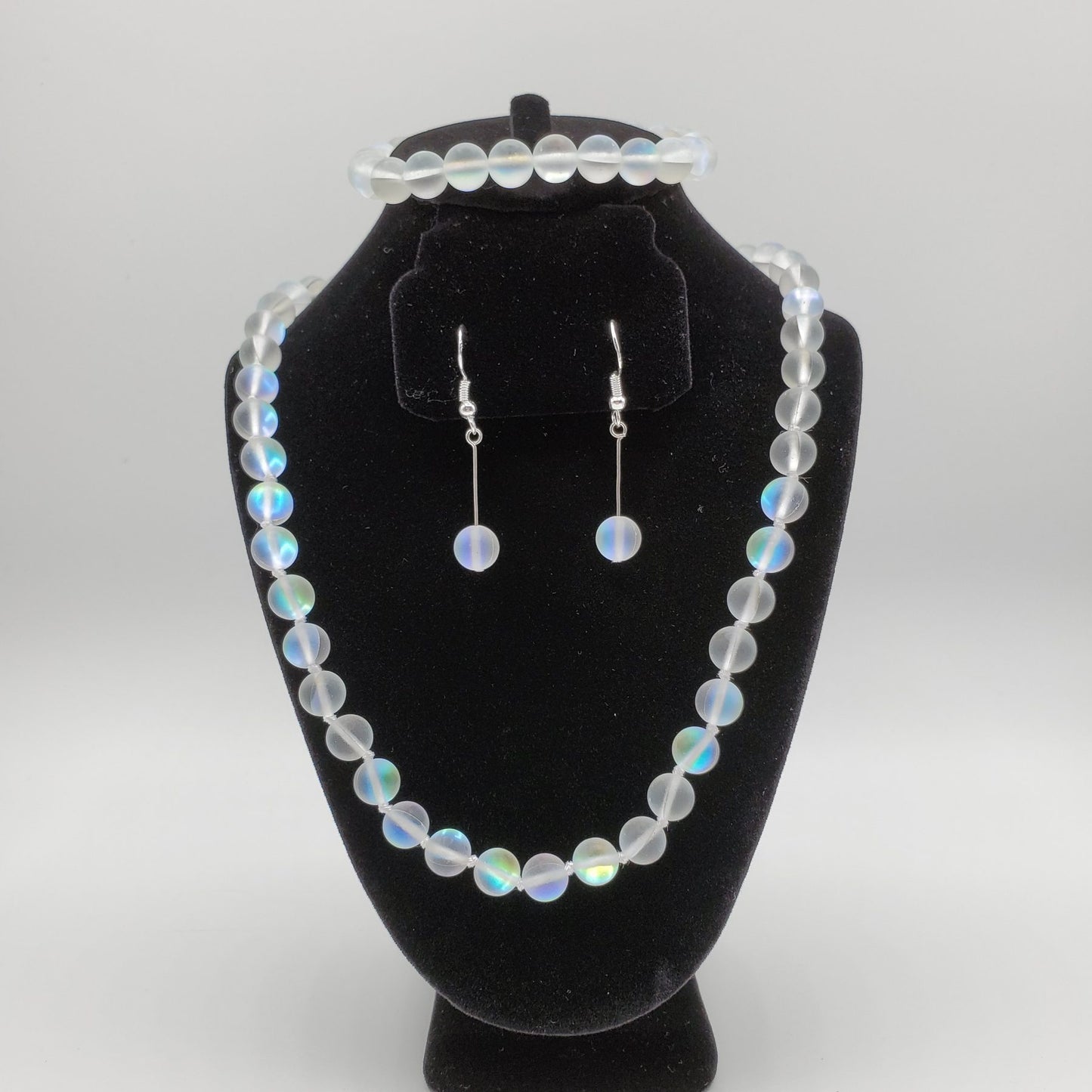 Mermaid Moonstone Bead Necklace set