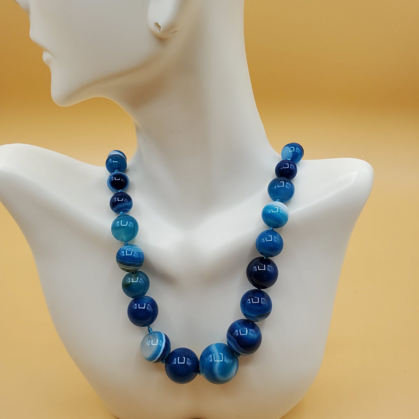 Blue Murano graduated bead necklace