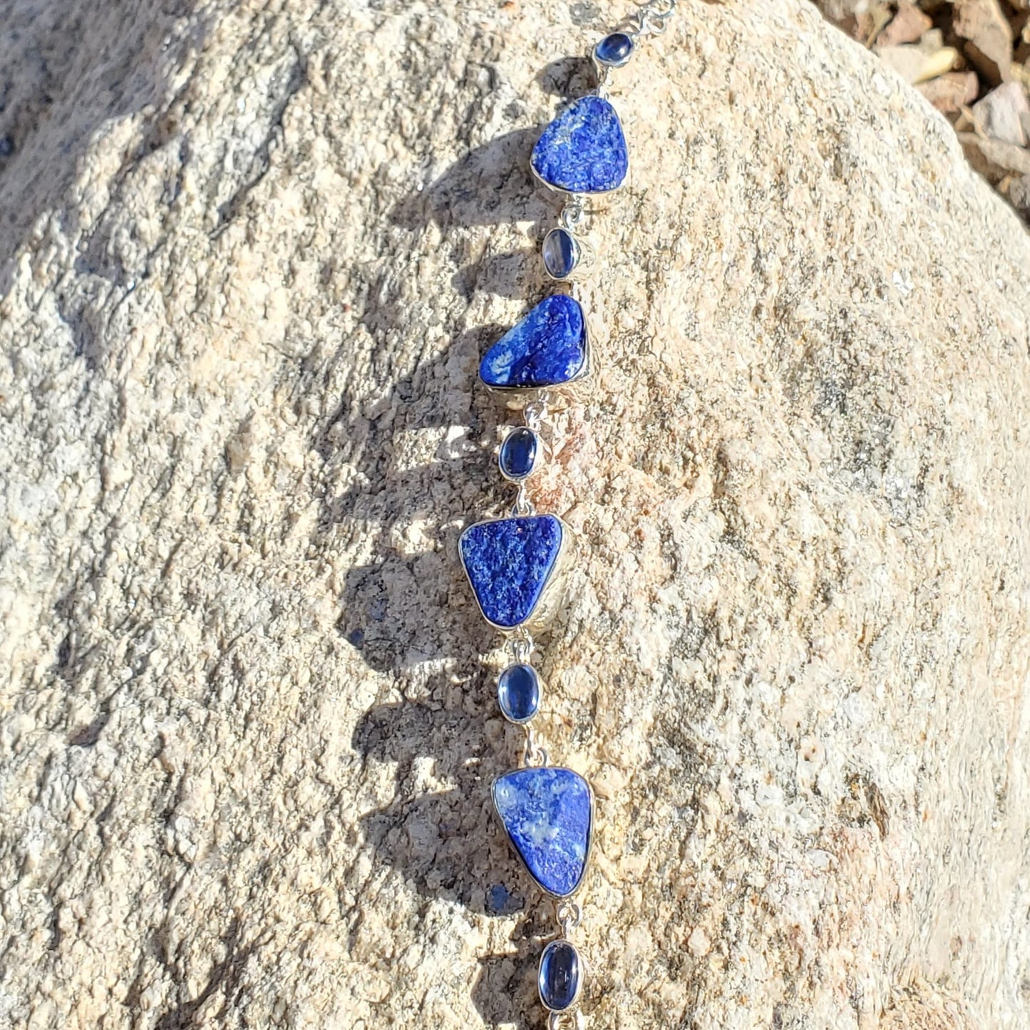 Lapis Lazuli Druzy Gift Set accented with Tanzanite gemstones