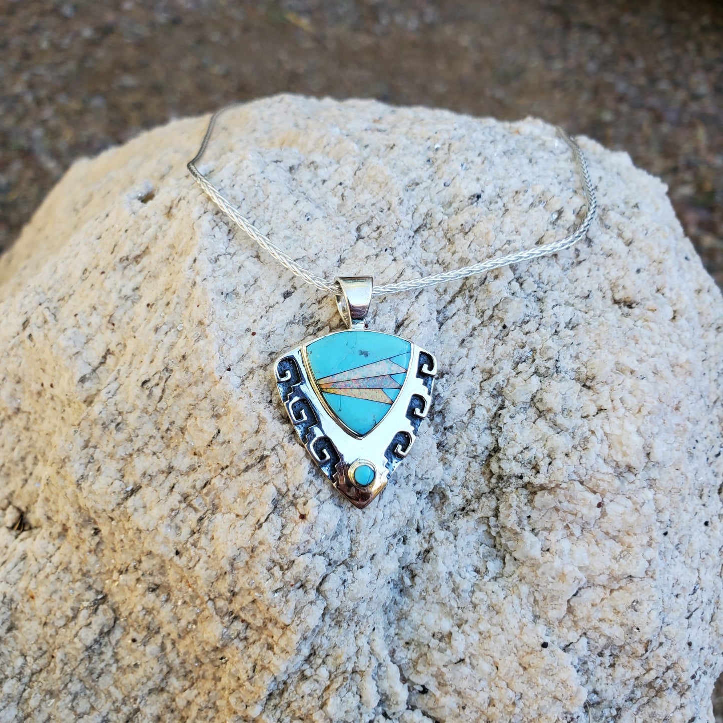 Sterling Silver Turquoise Necklace and Earring Set