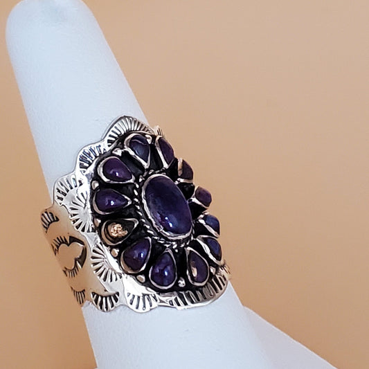 Mohave Purple Turquoise Blossom Sterling Silver Ring