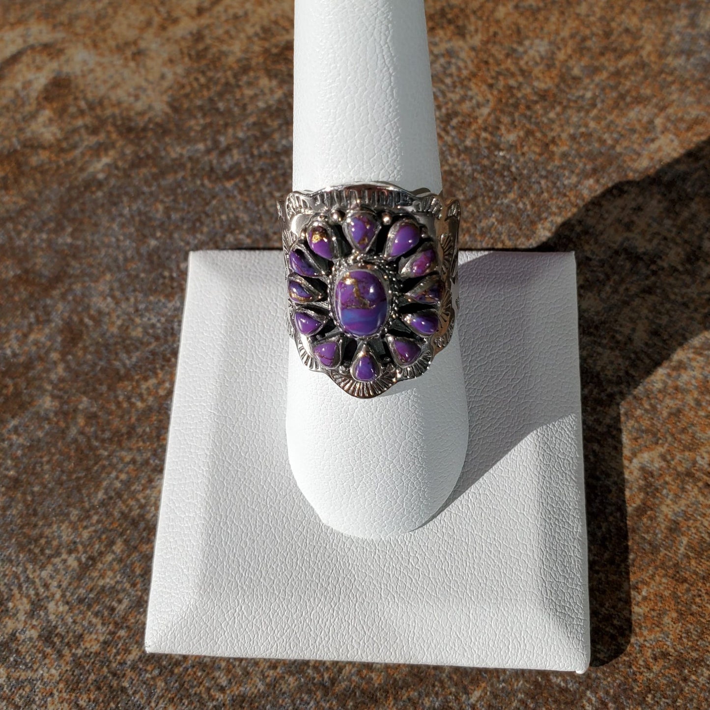 Mohave Purple Turquoise Blossom Sterling Silver Ring