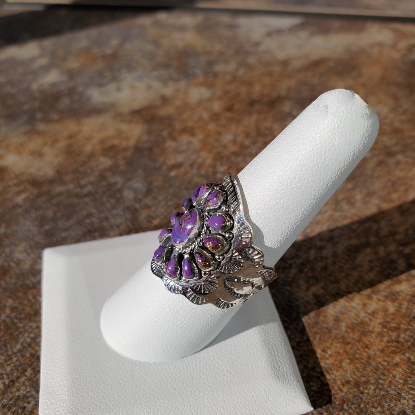 Mohave Purple Turquoise Blossom Sterling Silver Ring