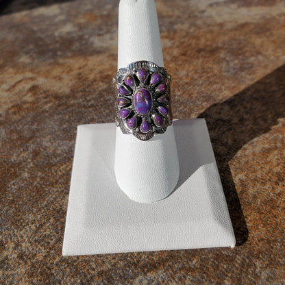 Mohave Purple Turquoise Blossom Sterling Silver Ring