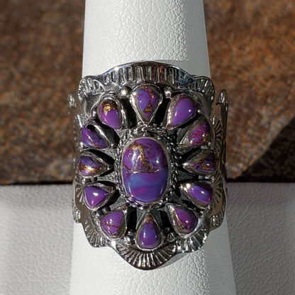 Mohave Purple Turquoise Blossom Sterling Silver Ring