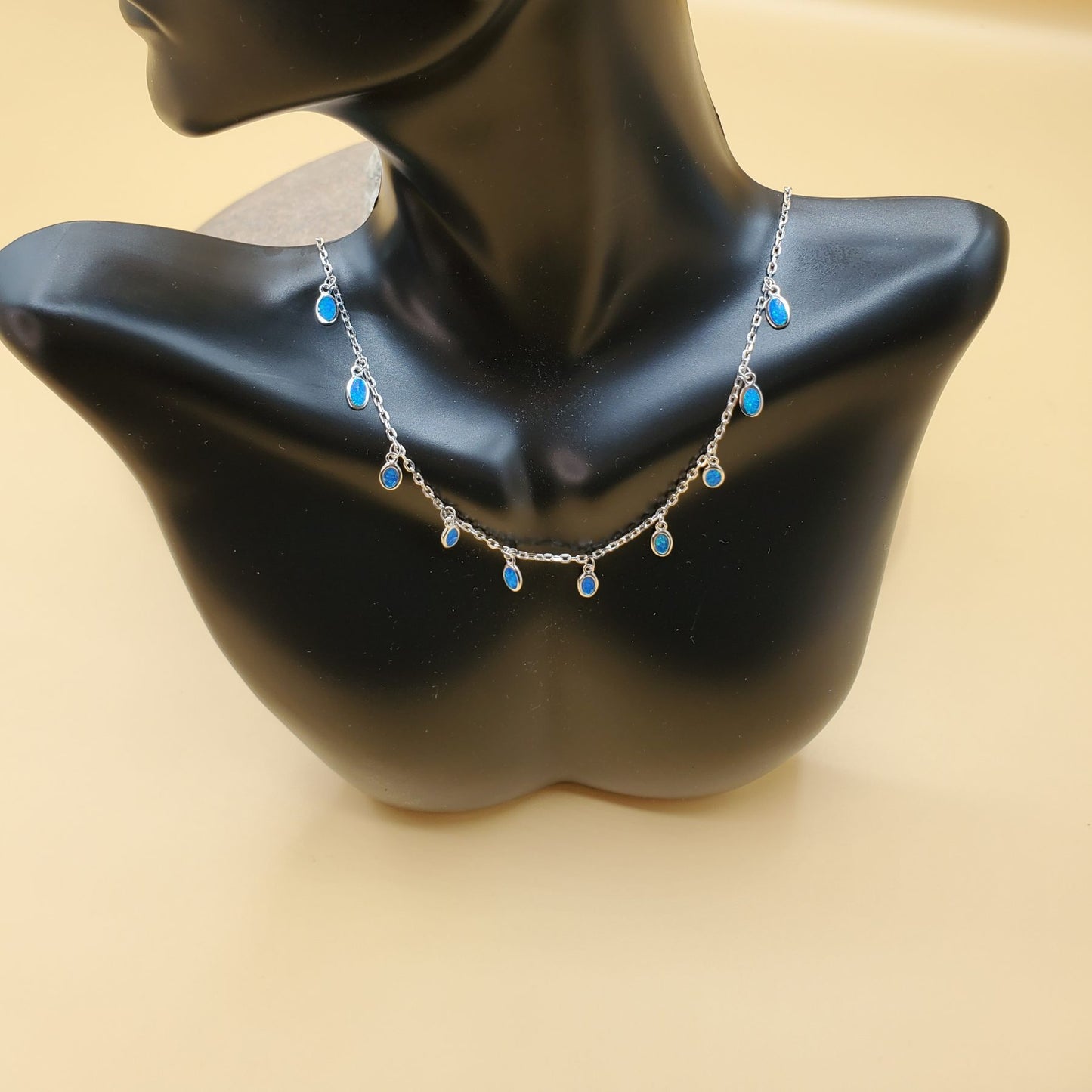 Blue Opal Water Drop Necklace