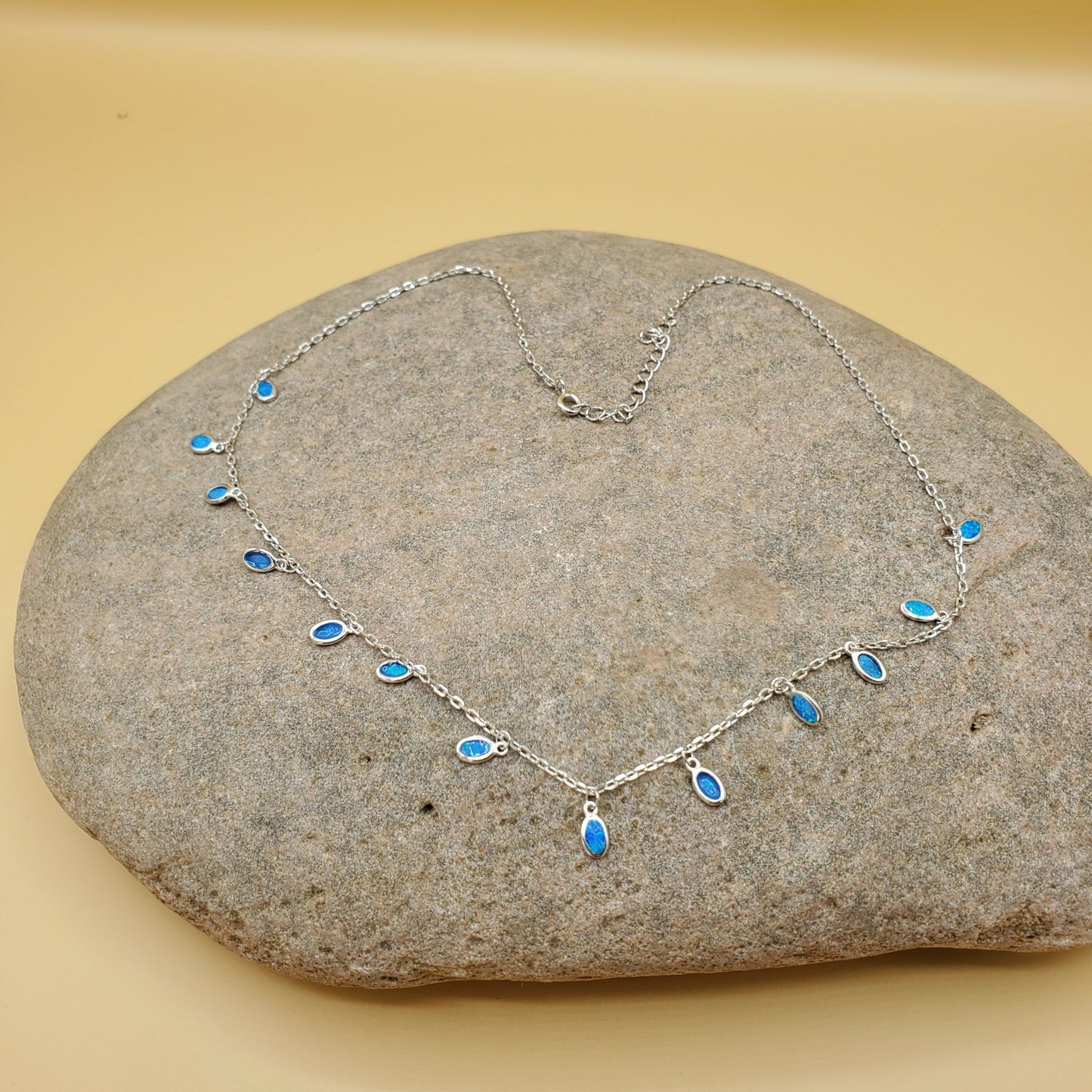 Blue Opal Water Drop Necklace