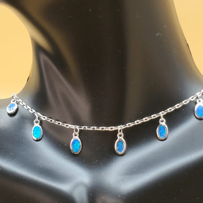 Blue Opal Water Drop Necklace