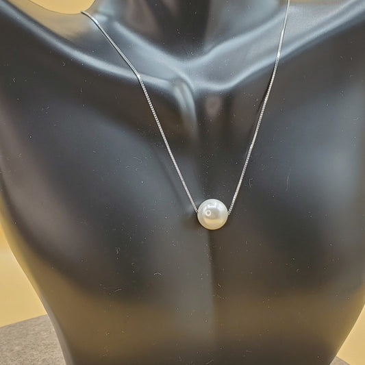 Cultured Pearl & Sterling Silver Pendant Necklace